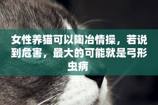 女性養貓可以陶冶情操，若說到危害，最大的可能就是弓形蟲病 