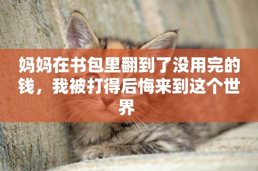 媽媽在書包里翻到了沒用完的錢，我被打得后悔來到這個世界 