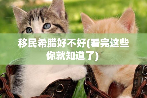 移民希臘好不好(看完這些你就知道了) 