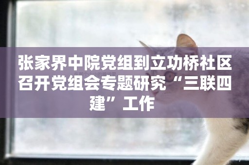 張家界中院黨組到立功橋社區召開黨組會專題研究“三聯四建”工作 
