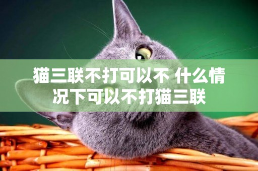 貓三聯不打可以不 什么情況下可以不打貓三聯