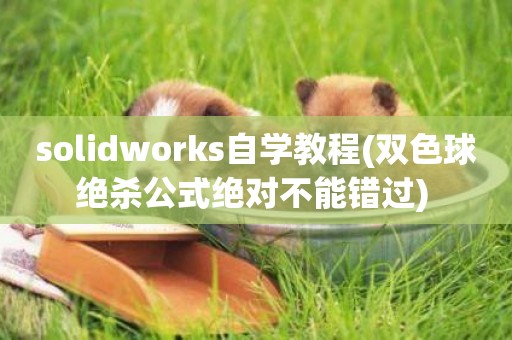 solidworks自學教程(雙色球絕殺公式絕對不能錯過) 