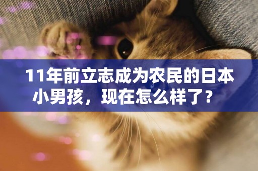 11年前立志成為農民的日本小男孩，現在怎么樣了？ 