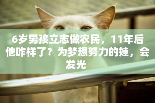 6歲男孩立志做農民，11年后他咋樣了？為夢想努力的娃，會發光 