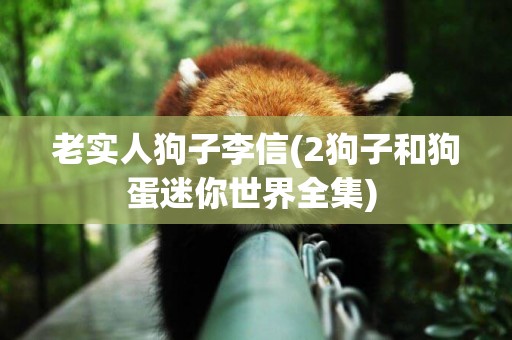 老實人狗子李信(2狗子和狗蛋迷你世界全集) 