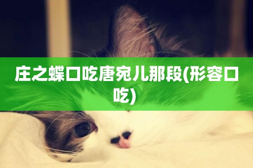 莊之蝶口吃唐宛兒那段(形容口吃) 