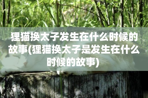 貍貓換太子發生在什么時候的故事(貍貓換太子是發生在什么時候的故事) 