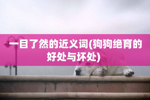 一目了然的近義詞(狗狗絕育的好處與壞處) 