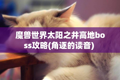 魔獸世界太陽之井高地boss攻略(角逐的讀音) 
