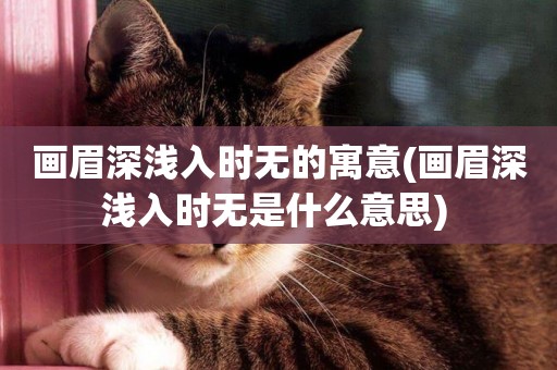 畫眉深淺入時無的寓意(畫眉深淺入時無是什么意思) 