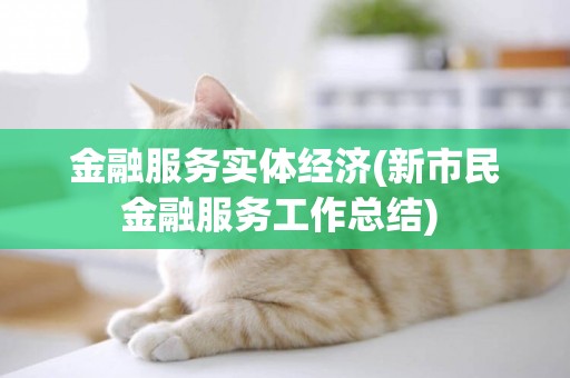 金融服務實體經濟(新市民金融服務工作總結) 