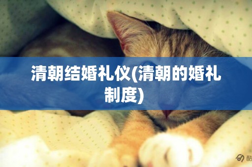 清朝結婚禮儀(清朝的婚禮制度) 