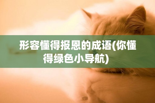 形容懂得報恩的成語(你懂得綠色小導航) 