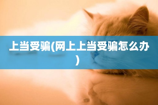 上當受騙(網上上當受騙怎么辦) 