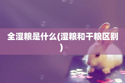 全濕糧是什么(濕糧和干糧區別) 