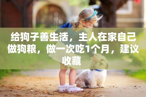給狗子善生活，主人在家自己做狗糧，做一次吃1個月，建議收藏 