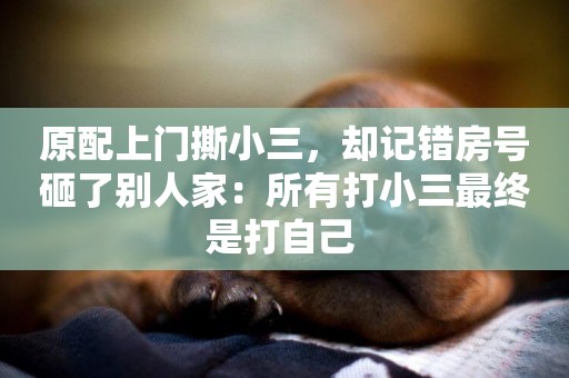原配上門撕小三，卻記錯房號砸了別人家：所有打小三最終是打自己 