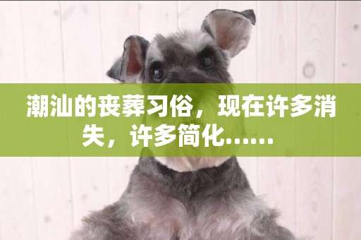 潮汕的喪葬習俗，現在許多消失，許多簡化…… 