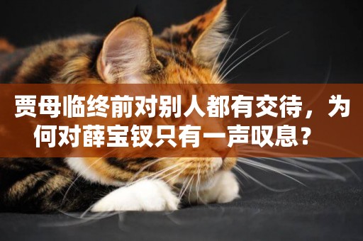 賈母臨終前對別人都有交待，為何對薛寶釵只有一聲嘆息？ 