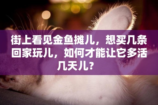 街上看見金魚攤兒，想買幾條回家玩兒，如何才能讓它多活幾天兒？ 