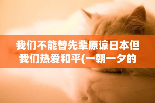 我們不能替先輩原諒日本但我們熱愛和平(一朝一夕的近義詞) 