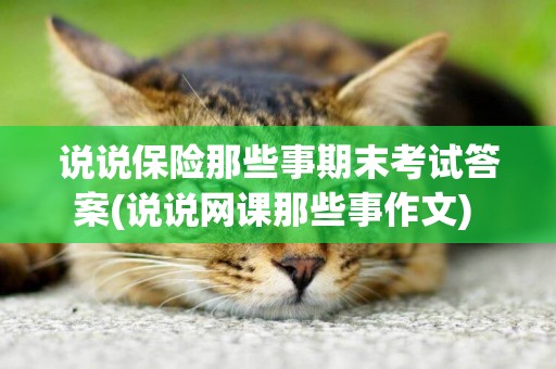 說說保險那些事期末考試答案(說說網課那些事作文) 