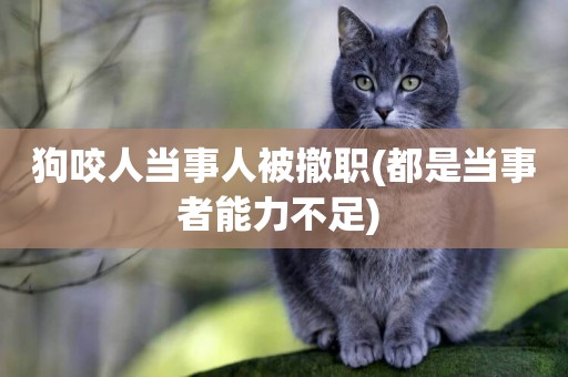 狗咬人當事人被撤職(都是當事者能力不足) 
