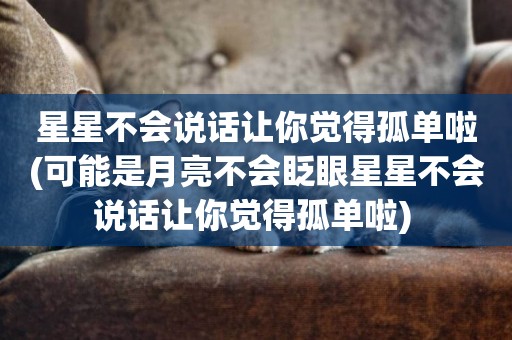 星星不會說話讓你覺得孤單啦(可能是月亮不會眨眼星星不會說話讓你覺得孤單啦) 