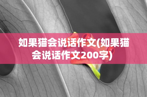 如果貓會說話作文(如果貓會說話作文200字) 