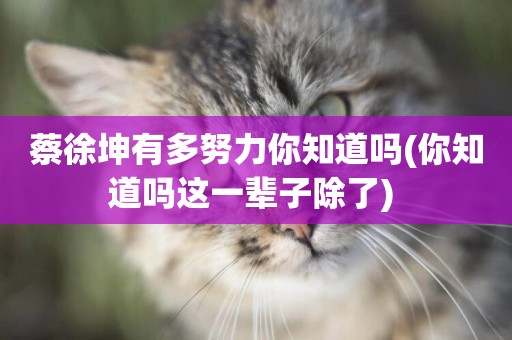 蔡徐坤有多努力你知道嗎(你知道嗎這一輩子除了) 