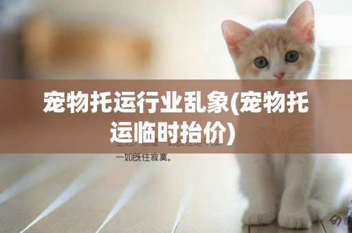 寵物托運行業亂象(寵物托運臨時抬價) 