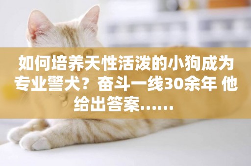 如何培養天性活潑的小狗成為專業警犬？奮斗一線30余年 他給出答案…… 