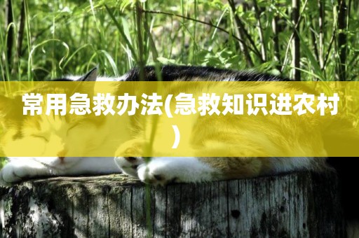 常用急救辦法(急救知識進農村) 
