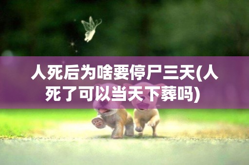 人死后為啥要停尸三天(人死了可以當天下葬嗎) 