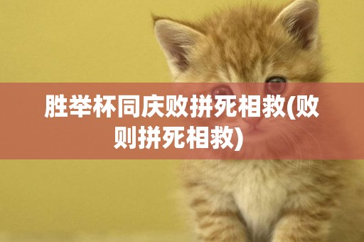 勝舉杯同慶敗拼死相救(敗則拼死相救) 