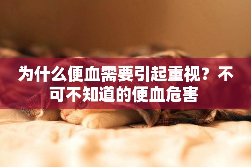 為什么便血需要引起重視？不可不知道的便血危害 