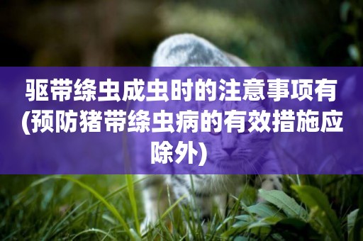 驅帶絳蟲成蟲時的注意事項有(預防豬帶絳蟲病的有效措施應除外) 
