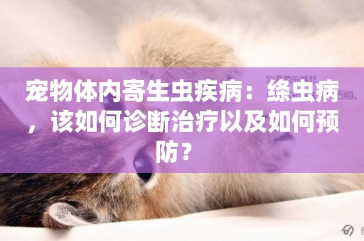 寵物體內寄生蟲疾病：絳蟲病，該如何診斷治療以及如何預防？ 