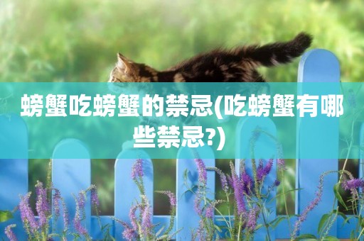 螃蟹吃螃蟹的禁忌(吃螃蟹有哪些禁忌?) 
