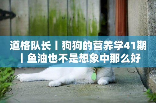 道格隊長丨狗狗的營養學41期丨魚油也不是想象中那么好 