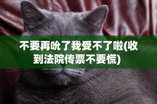 不要再吮了我受不了啦(收到法院傳票不要慌) 