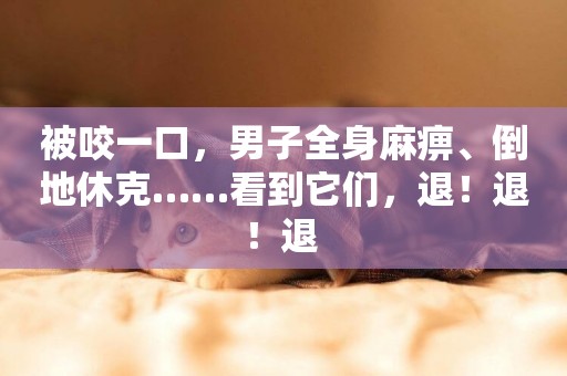 被咬一口，男子全身麻痹、倒地休克……看到它們，退！退！退 