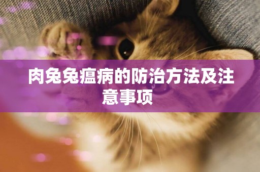 肉兔兔瘟病的防治方法及注意事項 