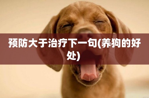 預防大于治療下一句(養狗的好處) 