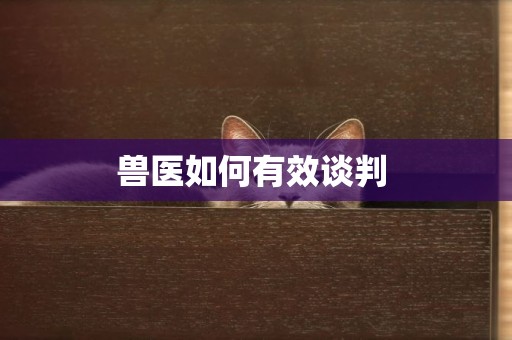 獸醫如何有效談判 