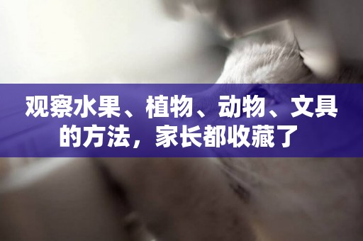 觀察水果、植物、動物、文具的方法，家長都收藏了 