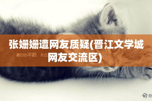 張姍姍遭網友質疑(晉江文學城網友交流區) 