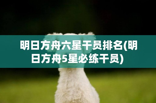 明日方舟六星干員排名(明日方舟5星必練干員) 