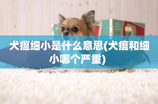 犬瘟細小是什么意思(犬瘟和細小哪個嚴重) 