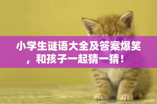 小學生謎語大全及答案爆笑，和孩子一起猜一猜！ 